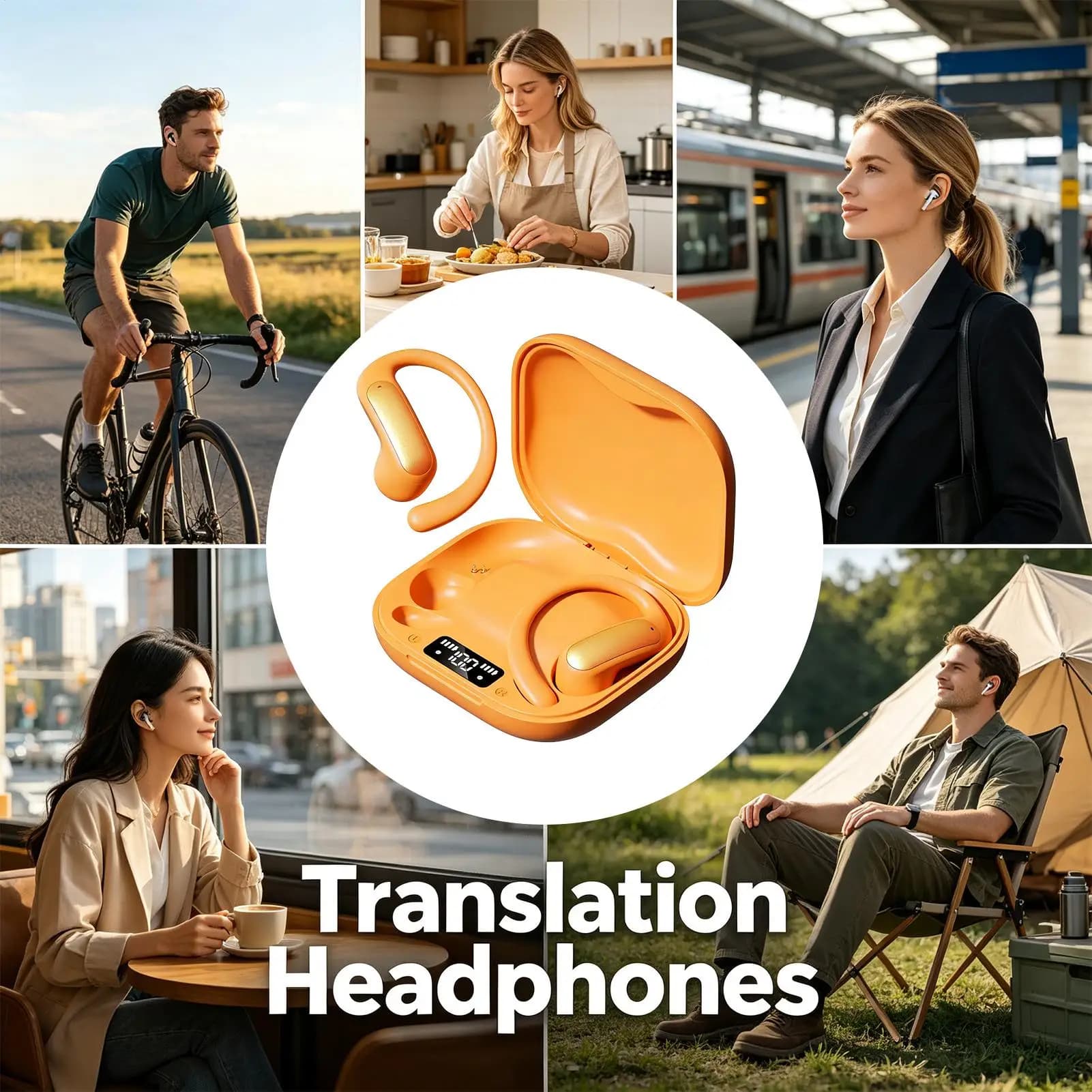 Translation Earbuds AI Intelligent Wireless Open Ear Translator Earphones Wireless Meeting Translation Earbuds For School Travel