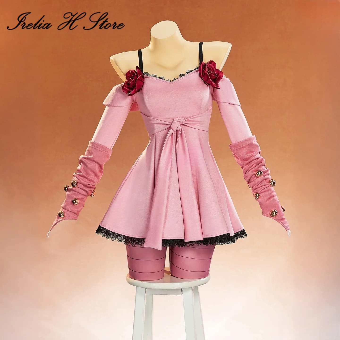 Costume Cosplay Anime Irelia H Store Adventurer Lucy Steel - Vestito Rosa da Donna, Gonna Carina, Cosplay da Avventuriera per Halloween