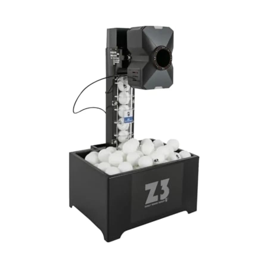Robot Allenatore di Tennis da Tavolo con Rete e 100 Palline per Palestre, Scuole, Centri di Allenamento - Macchina Spara Palline in Plastica Bianca Regolabile