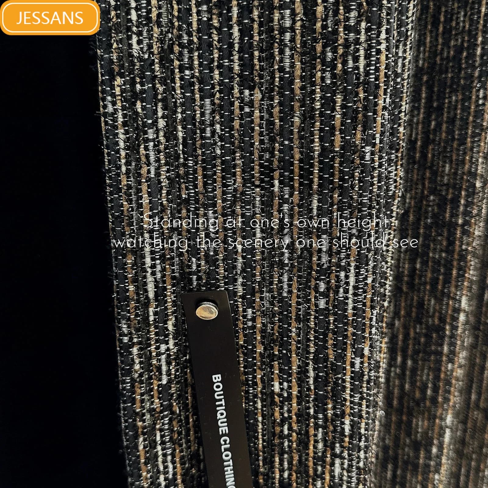 Black Gold Vertical Jacquard Thickened Light Blocking and Soundproofing Curtains for Living Room Bedroom and Villa Customized