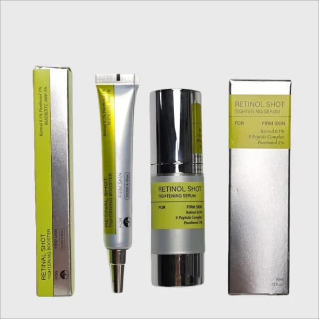 Set di 3 prodotti per la cura della pelle al retinolo – Siero viso rassodante e crema contorno occhi, trattamento coreano antirughe, illuminante e idratante per la pelle