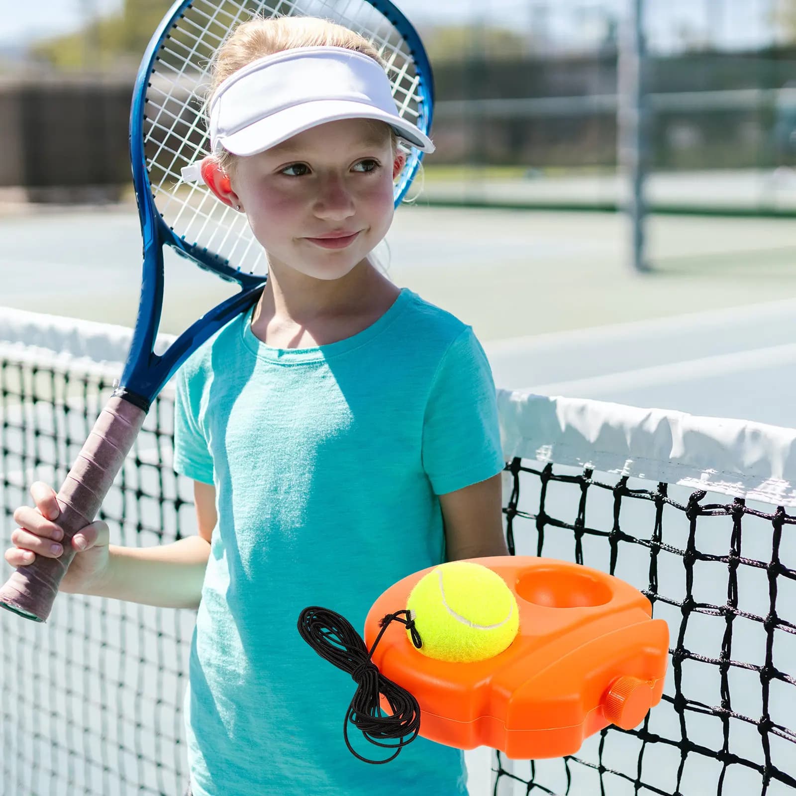 Set di Attrezzature per Allenamento Tennis, Pallina Rimbalzante Professionale in Plastica, Set per Allenamento Individuale Indoor e Outdoor, Coordinazione Base