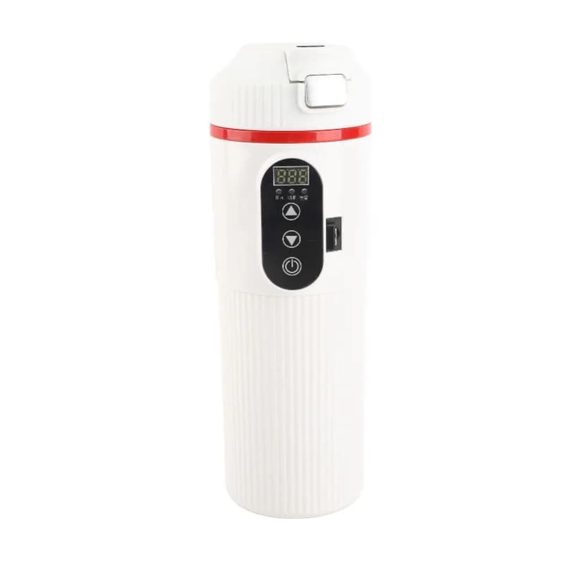 500ml Car Electric Kettle Stainless Steel Heating Cup With Intelligent Temperature Display And Cigarette Holder Portable Travel