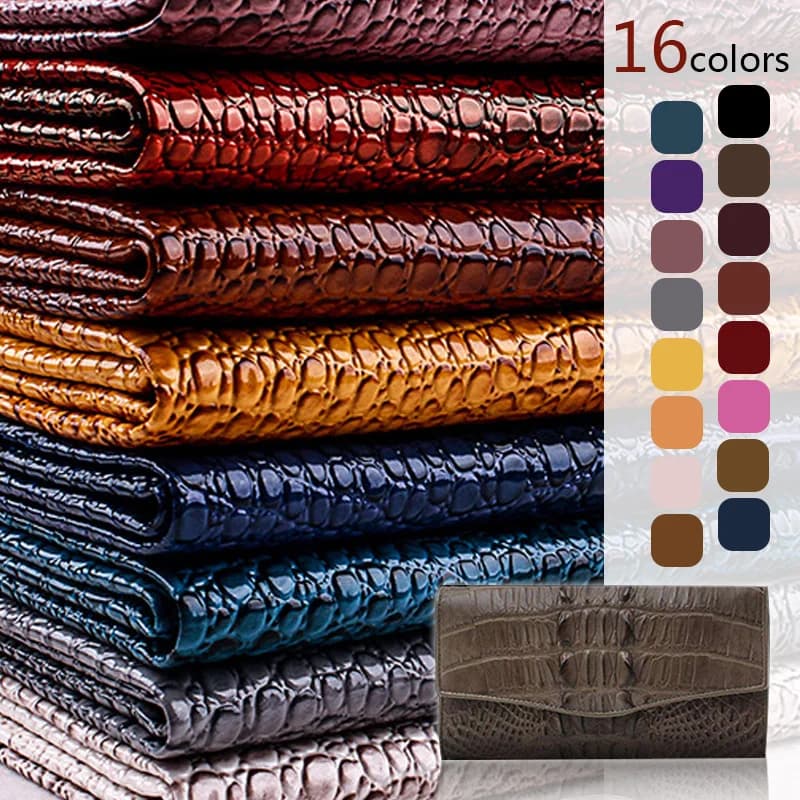 90*138cm tessuto in ecopelle a grana di coccodrillo pelle sintetica PU per fare scarpe borsa cinture divano vestiti tappezzeria artigianato fai da te