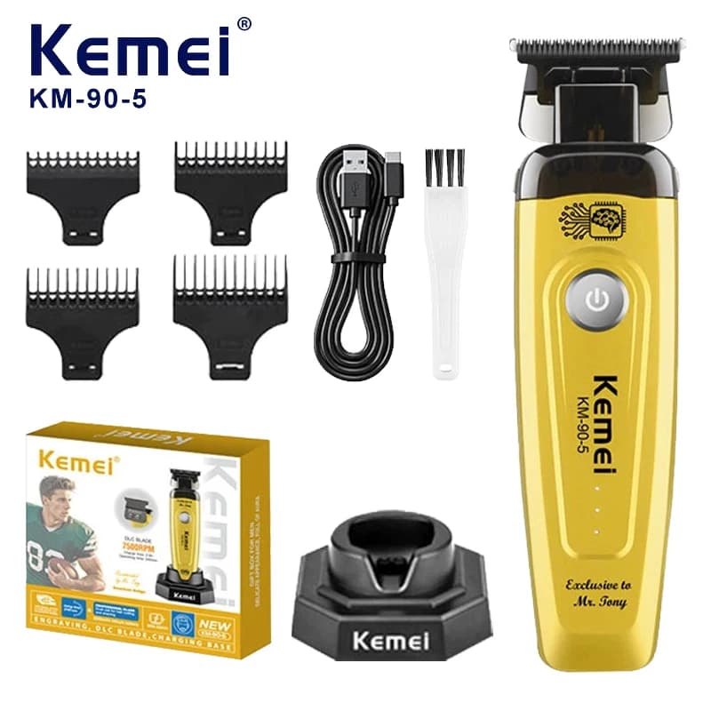 Kemei KM-90-5 Professional 7500 rpm haircut for rechargeable Trimmer barbers Hair cutting machine with brushless motor for men