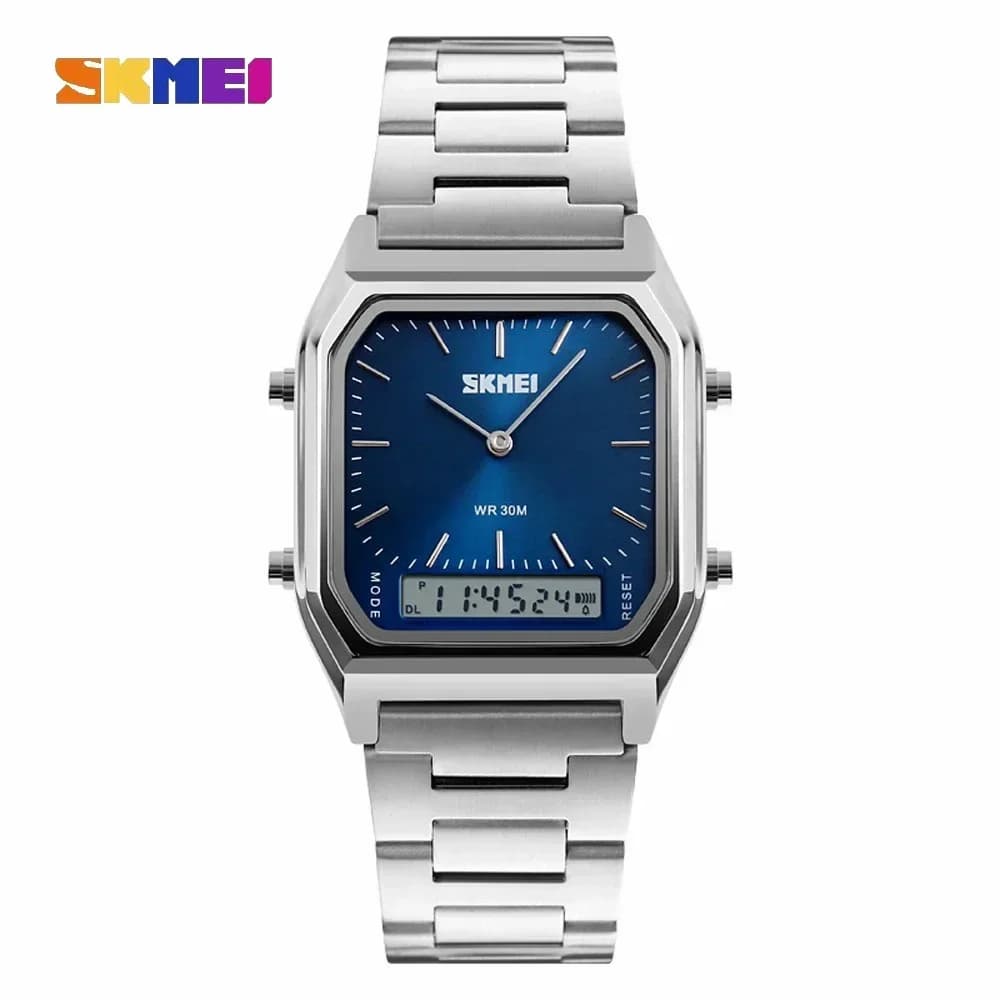 SKMEI 1220 Orologio al quarzo digitale per uomo Cronografo sportivo Impermeabile in acciaio inossidabile antiurto Orologi da polso da uomo Reloj Hombre