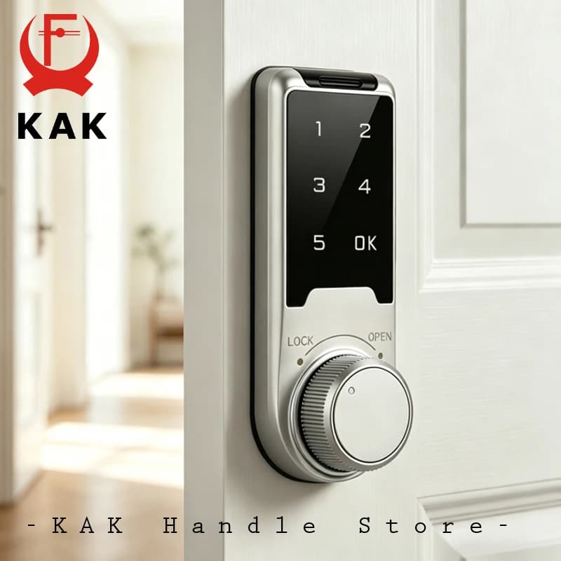 KAK Electronic Password Cabinet Lock Keyless Locker Lock Zinc Alloy Smart Drawer Lock for Office File Cabinet Door Hardware