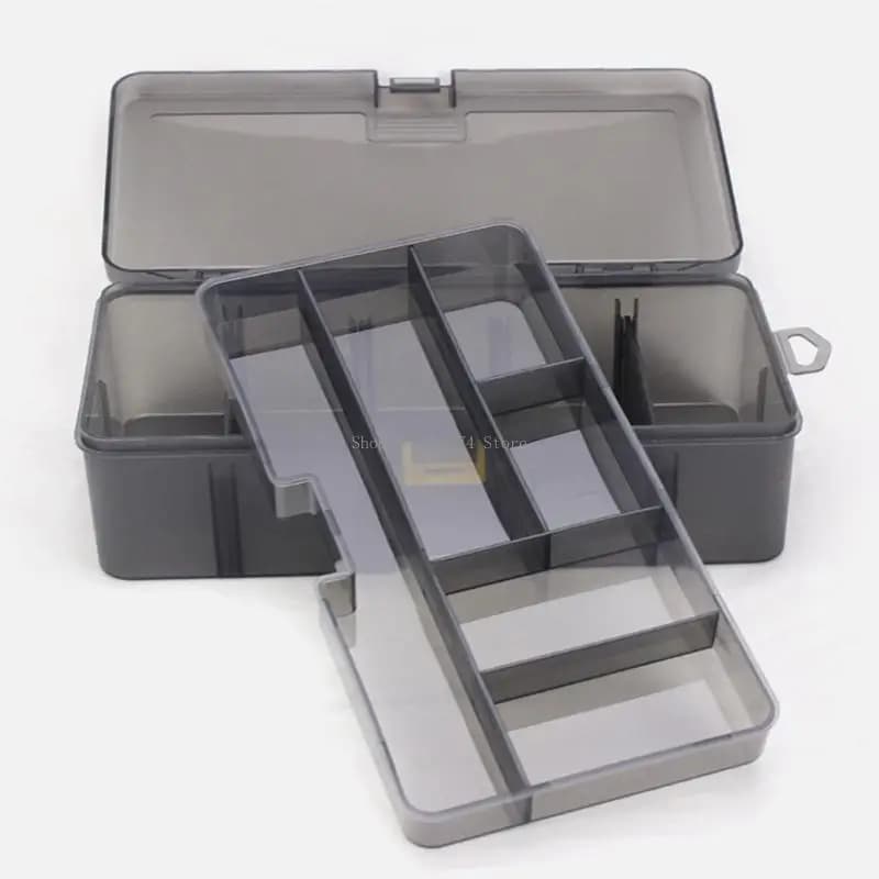 Fishing bait container Double layer fishing equipment box Organizers to store hooks Jig Head Hook