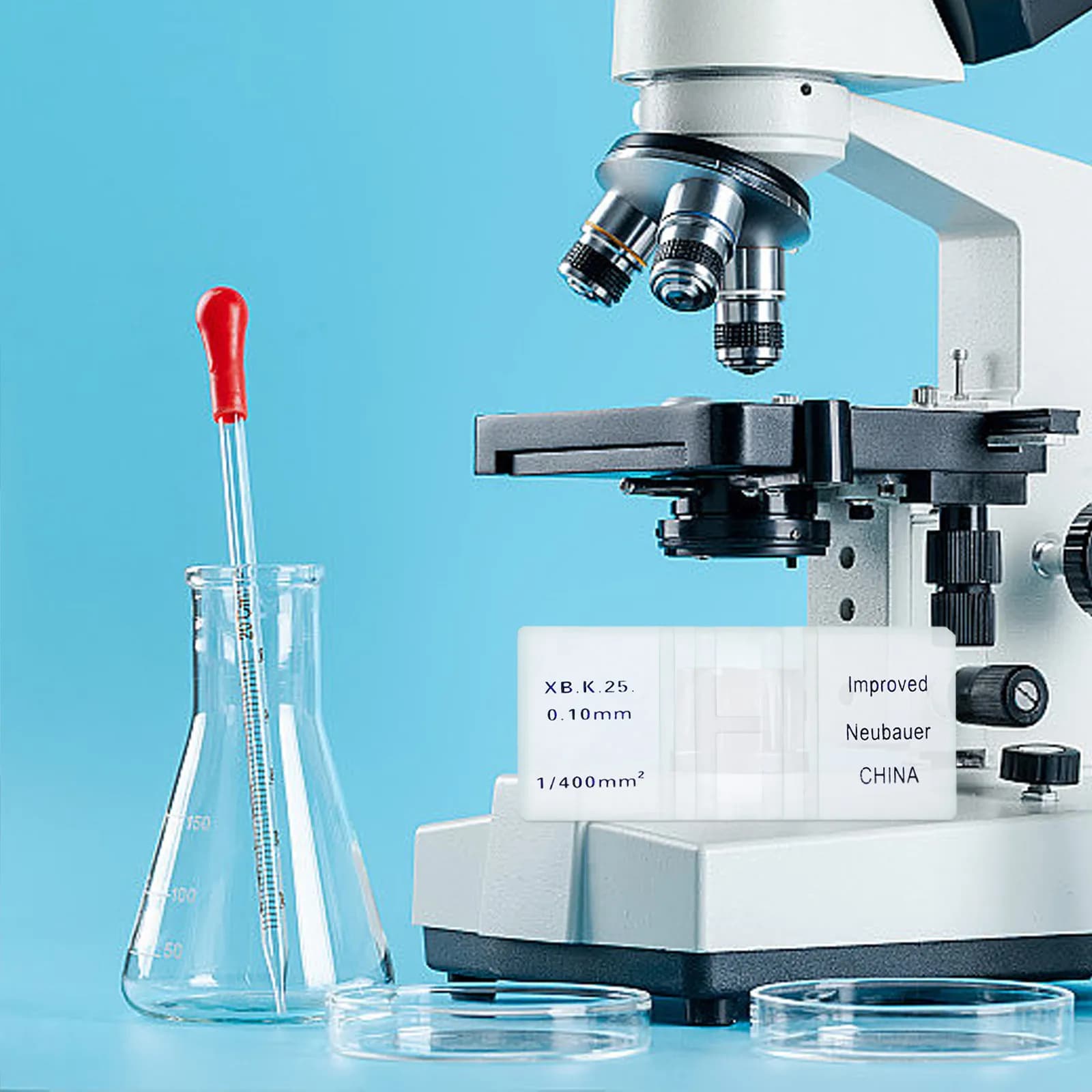 1 Pezzo Emocitometro per il Conteggio delle Cellule Ematiche per Laboratori, Tecnologia Microscopica, Design Pratico, Camera di Conteggio del Sangue
