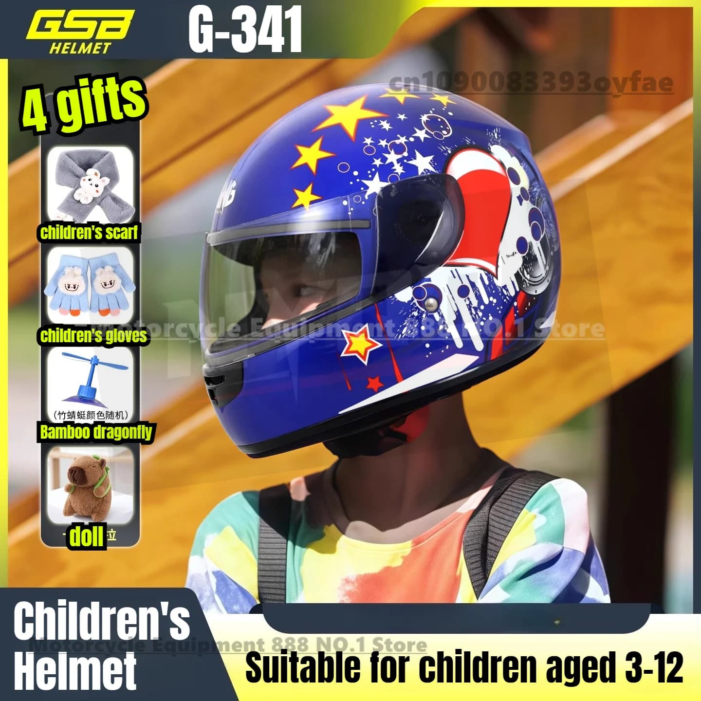 Casco per bambini GSB Casco integrale per moto elettrica per bambini Casco integrale per scooter universale Casco di sicurezza per bambini G-341