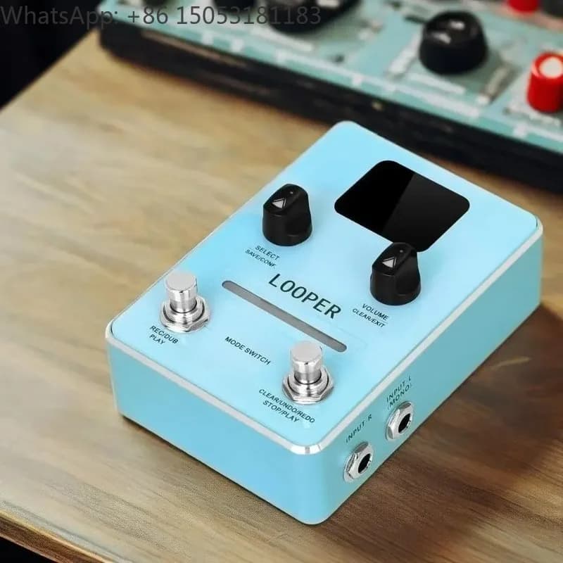 XS-02 Loop Pedal Pro Looper Station con 160 minuti di memorizzazione, doppio footswitch, LED in tempo reale, hub audio USB-C per palco e studio
