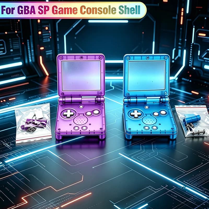 New Transparent Full Shell Cover with Buttons, Replacement Housing Case For GBA SP Game Console Repair Accessories