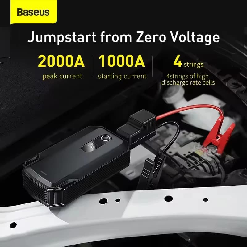 Baseus Car Jump Starter Power Bank 2000A / 1000A 12V Caricabatteria portatile Auto 12V Dispositivo di avviamento booster di emergenza