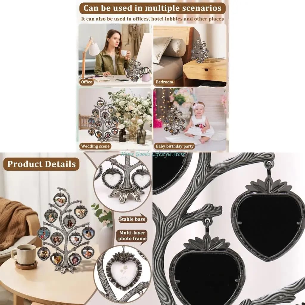 e74E family tree frame includes 12 table decorations with hanging frame