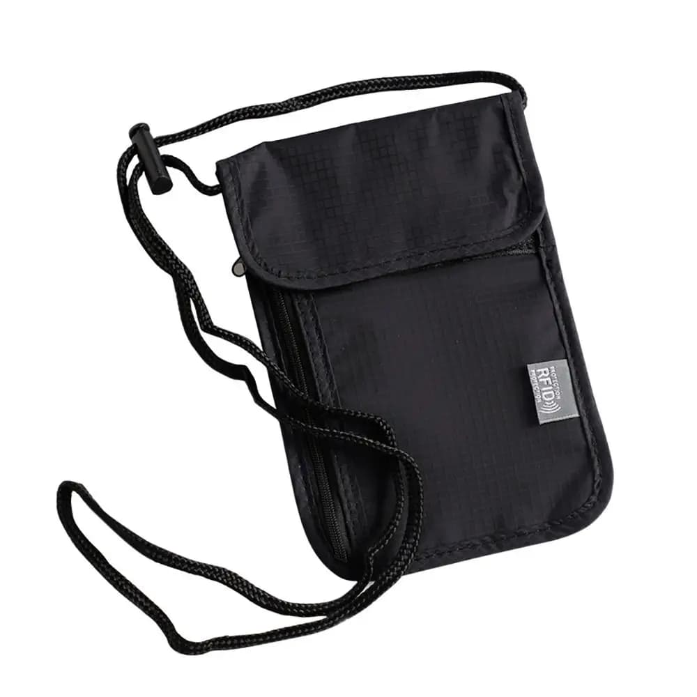 Borsa Unisex in Nylon RFID per Passaporto e Documenti, Impermeabile, Multifunzionale, Porta Carte di Credito e Documenti per Viaggi