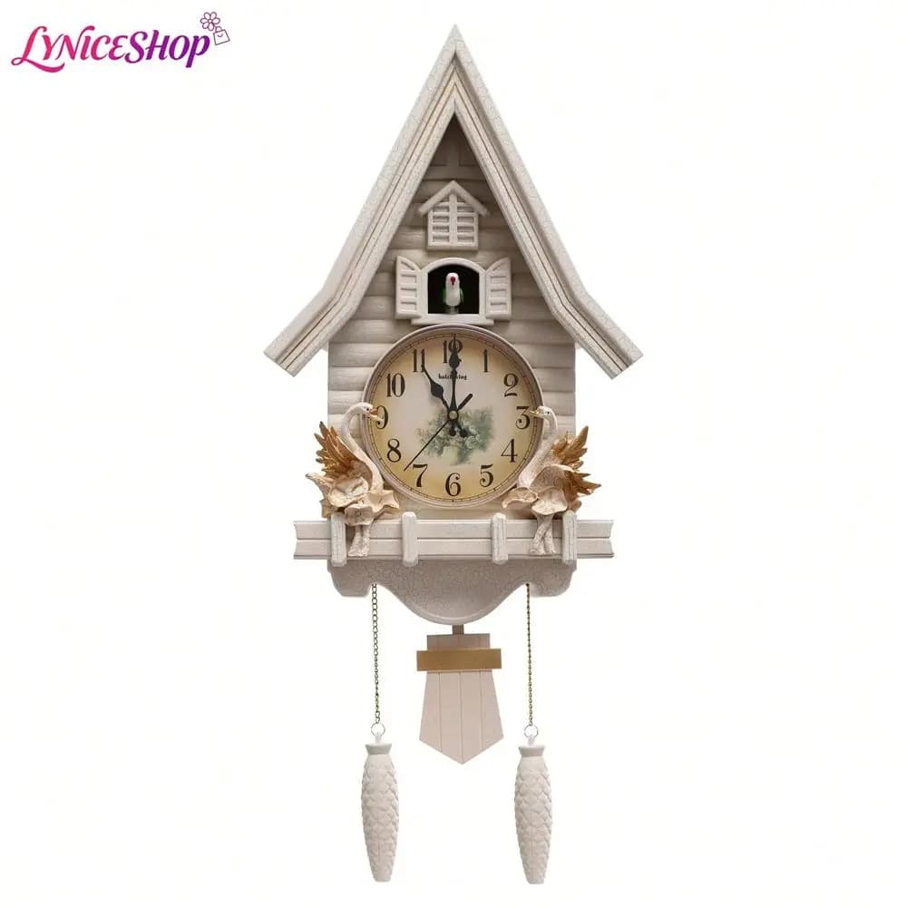 Creative Wall Clock Wall Mounted Clock Volume-Adjustable Chiming Coo-Coo With Silent Movement Decor Gift F