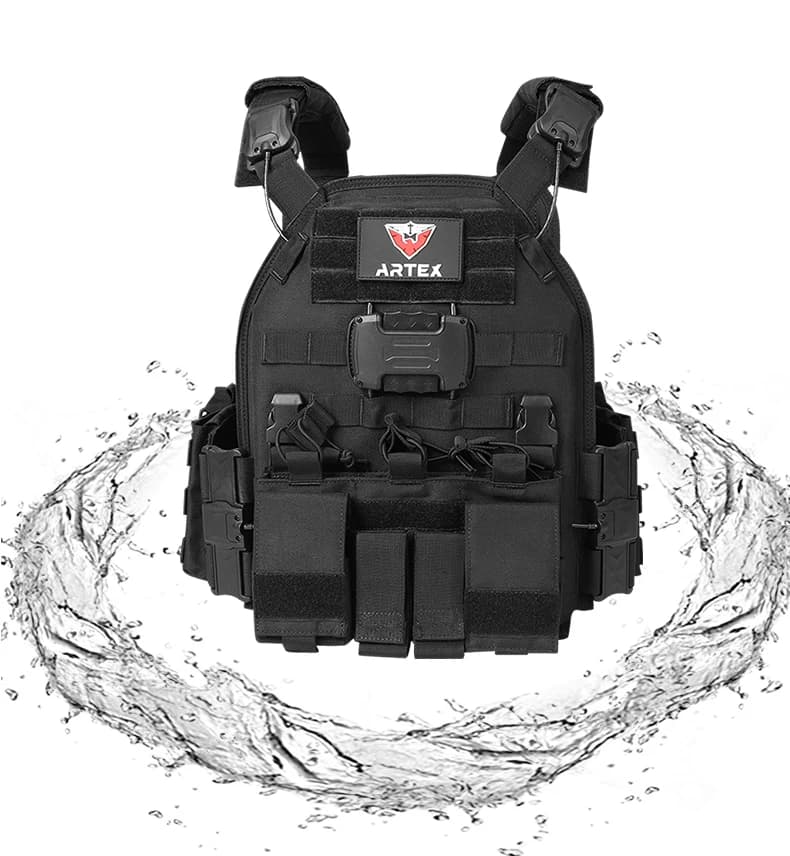 gilet tattico Leggero Portapiatti da combattimento a sgancio rapido 1000D Nylon Molle Chaleco Gilet tattico tattico Nero