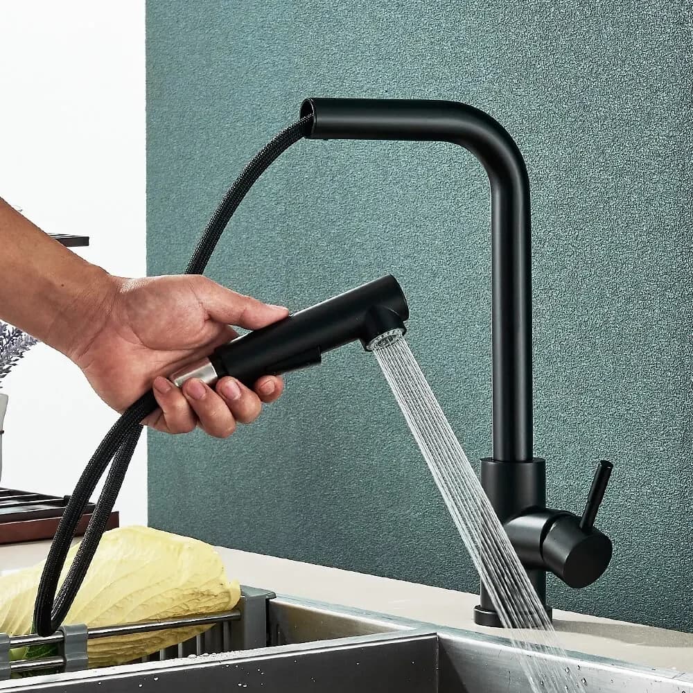 Upgraded Kitchen Faucet 304 Stainless Steel Pull Out Kitchen Sink Water Taps Dual Way Sprayer Mixer Tap Cranes Deck Mounted