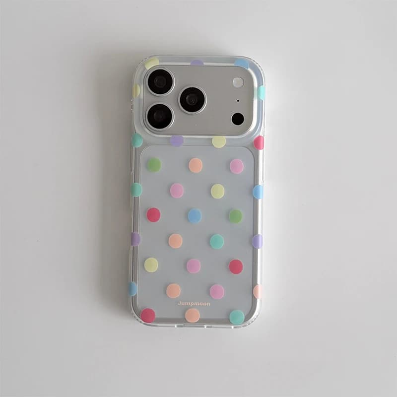 Ins Advanced Colorful Polka Dots Phone Case For iPhone 17 Air 16 Pro Max 15 14 Plus 13 12 11 Pro Shockproof Silicone Back Cover