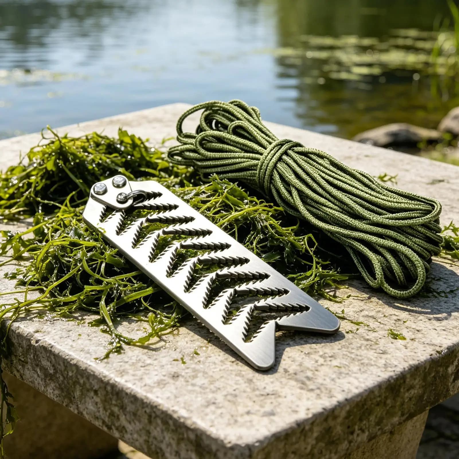 Foldable Aquatic Plants Grass Cutter Weeder With 20m Rope Water Weeds Remover For Lake Pond Pool Boat Canoe Fishing
