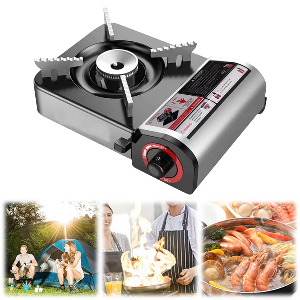 Portable butane camping stove Butane stove with automatic ignition Portable gas grid for emergency hiking campsite