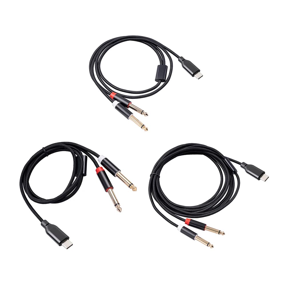 1/4 Y Dual USB C 1/2/3m Splitter Cable with Gold Plated Connector, 1/4 Flexible USB Type C Cable for Smartphone, Tablet, Laptop