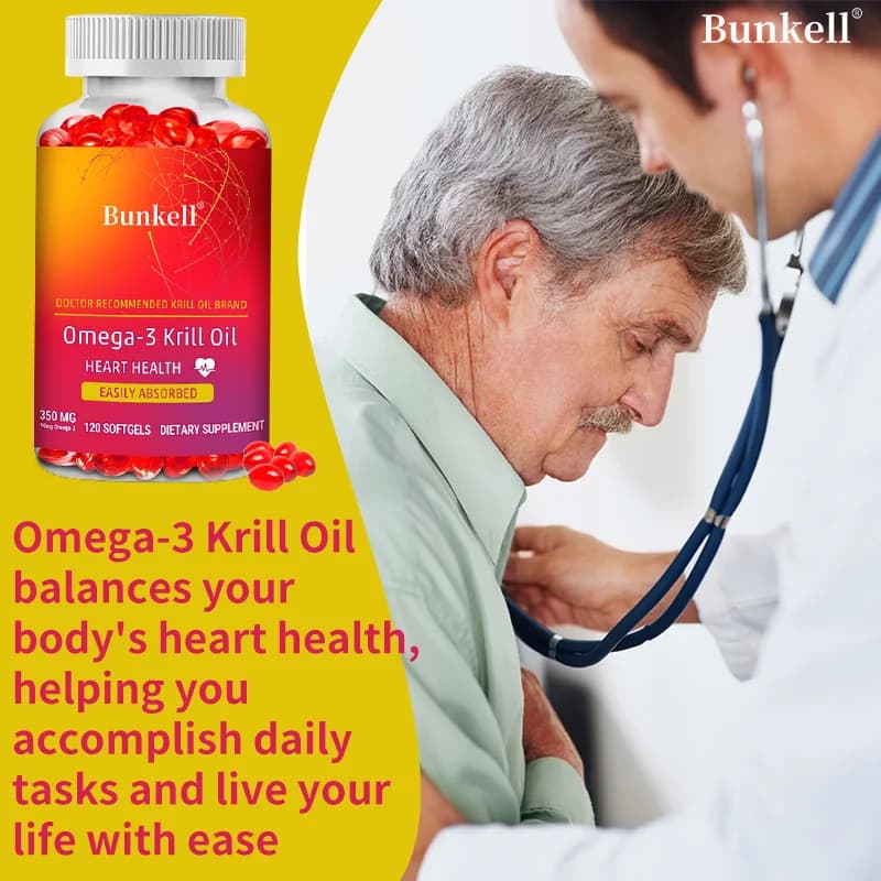 Capsule di Olio di Krill Antartico - Omega-3 EPA/DHA + Astaxantina e Fosfolipidi, Supporto per Cuore/Cervello/Articolazioni, Integratore per la Salute Cardiaca