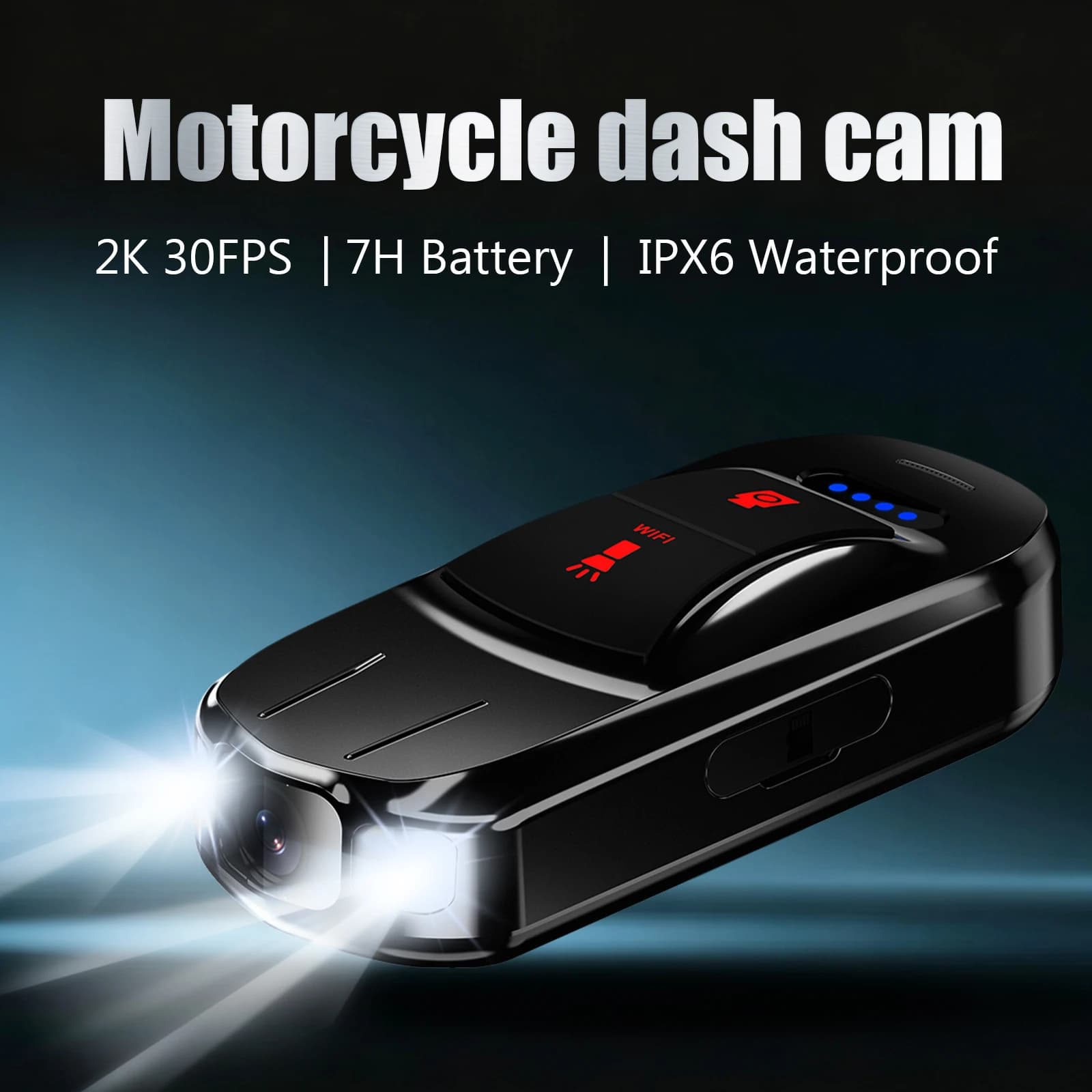 Telecamera per Casco Moto Kebidumei, Registratore Video per Moto, DVR Full HD 1080P, Registratore di Guida, Telecamera per Casco da Ciclismo e Bici