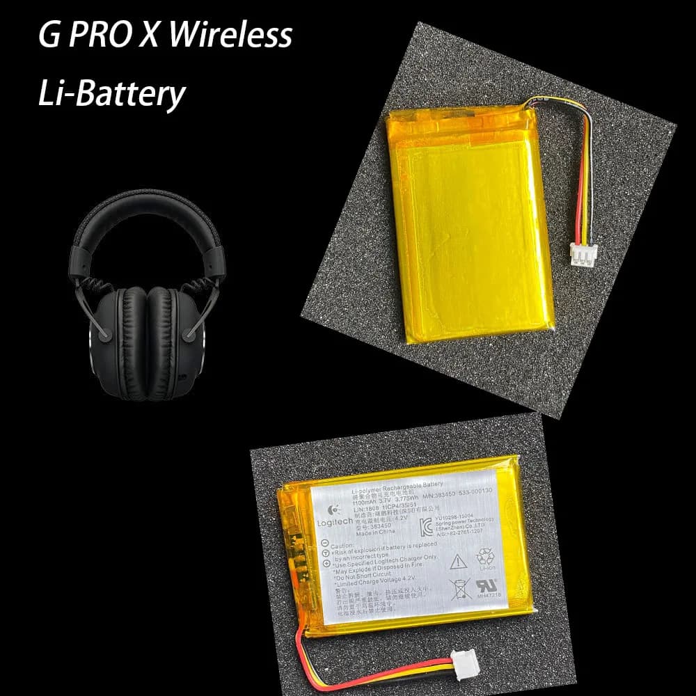 Logitech G PRO X1 X2 Wireless Gaming Headphones Alternative Battery Headphones with Rechargeable Battery