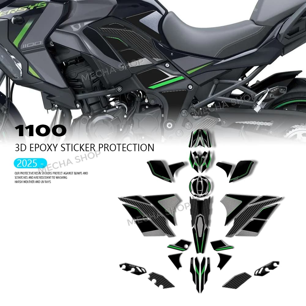 Per Versys 1100 2025 Accessori moto Kit di protezione adesivo serbatoio 3D