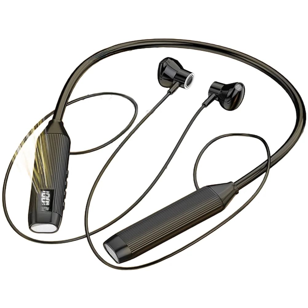 Wireless 5.3 Neckband Headphones with LED Power Display Screen 500H Battery Runtime Fast Charging Support All Day Comfort