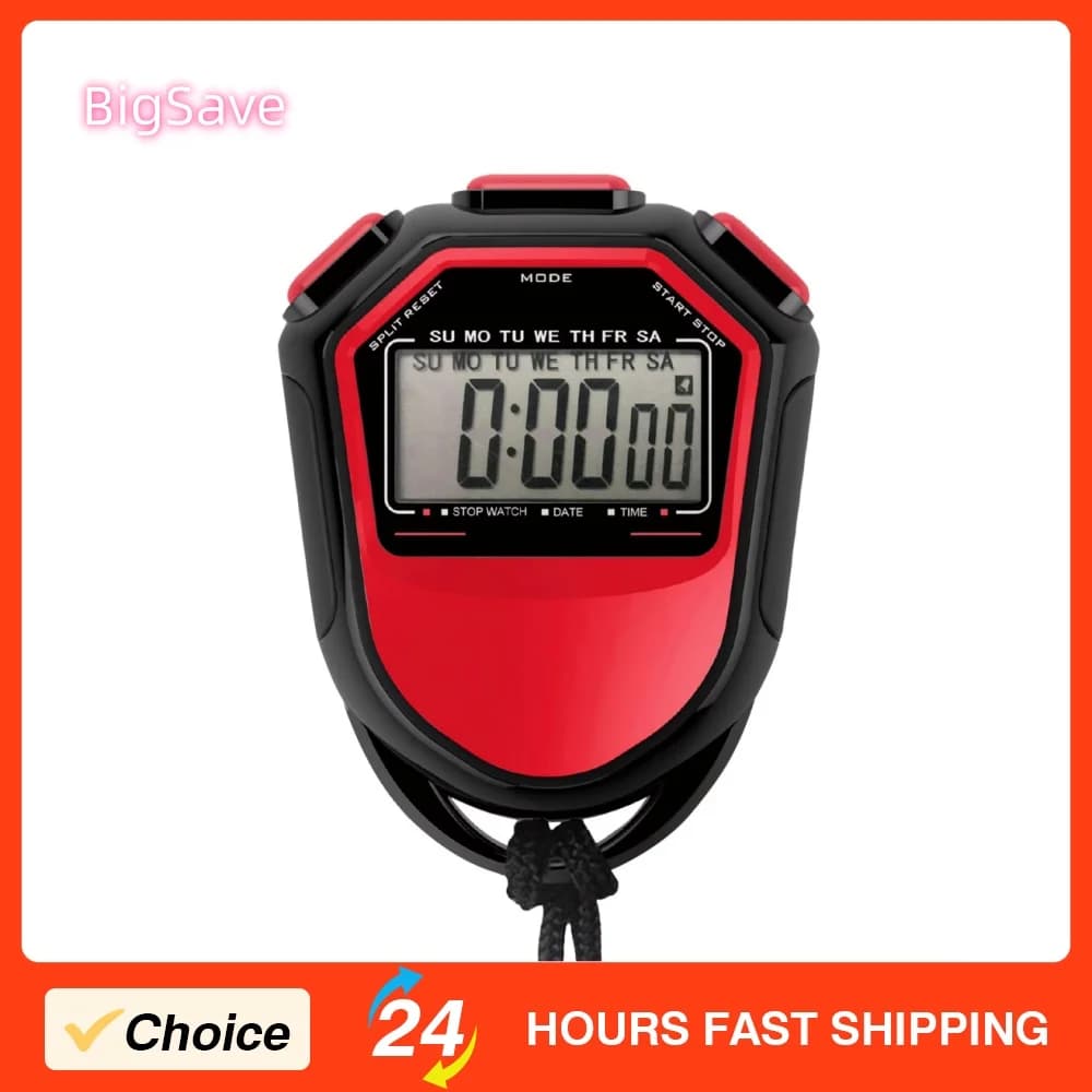 Cronometro portatile Temporizzazione accurata Timer LCD digitale impermeabile e durevole con cinturino per nuoto, corsa, allenamento di calcio