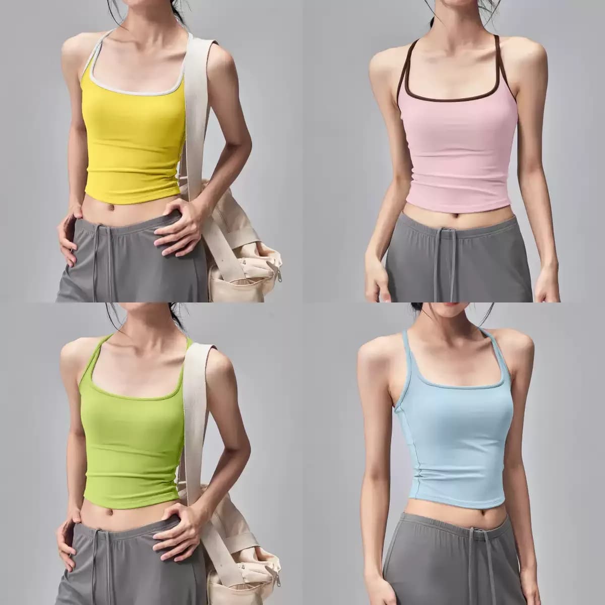 Reggiseno Sportivo Push-Up e Top da Pilates per Donna, Design Traspirante con Fori, Gilet Sexy per Yoga e Palestra, Ideale per Corsa e Fitness