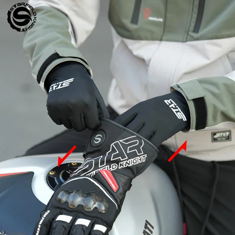Guanti da moto estivi invernali Fodera interna in seta di ghiaccio nera Assorbimento del sudore traspirante Accessori per attrezzature da equitazione ad asciugatura rapida