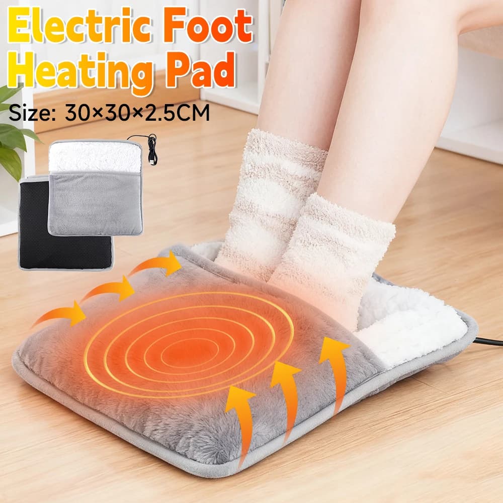 Tappetino riscaldante elettrico per piedi Riscaldatore scaldapiedi lavabile Riscaldatore morbido per uso domestico Coperta calda invernale Tappetino riscaldante per piedi Home Office