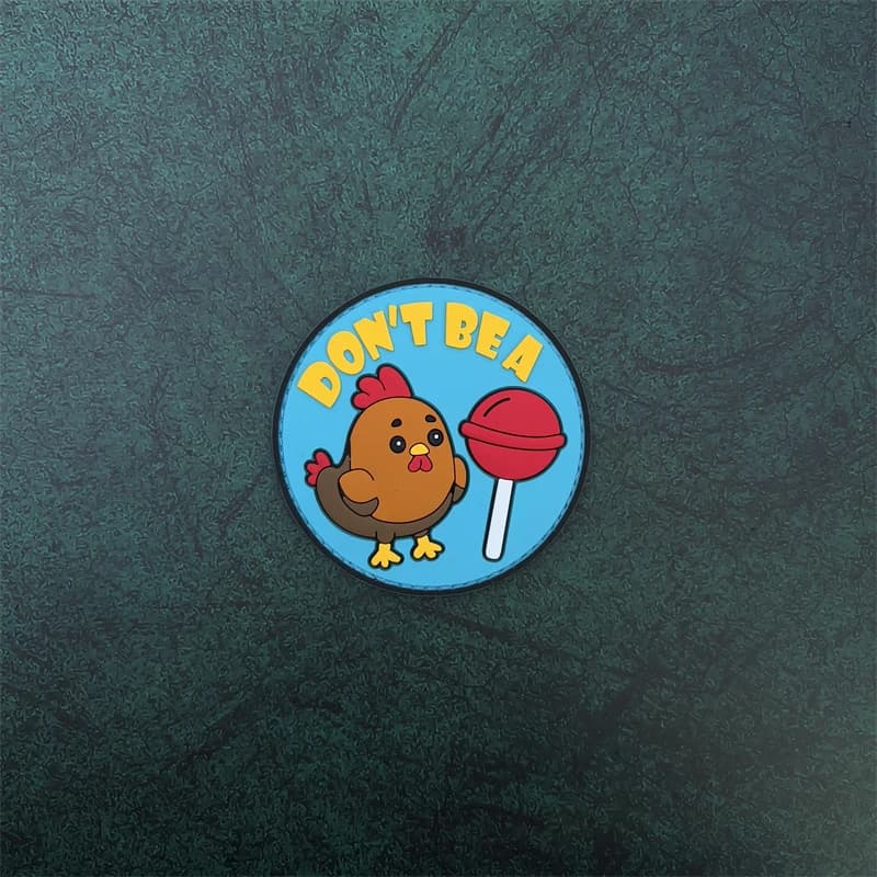 Round Frame Small Animal Dessert Elements Personalized Magic Tape Patch Pvc Material Suitable for Furry Handbags, Storage Bags, Canvas Bags, Daily Wear Decoration Patch Badge