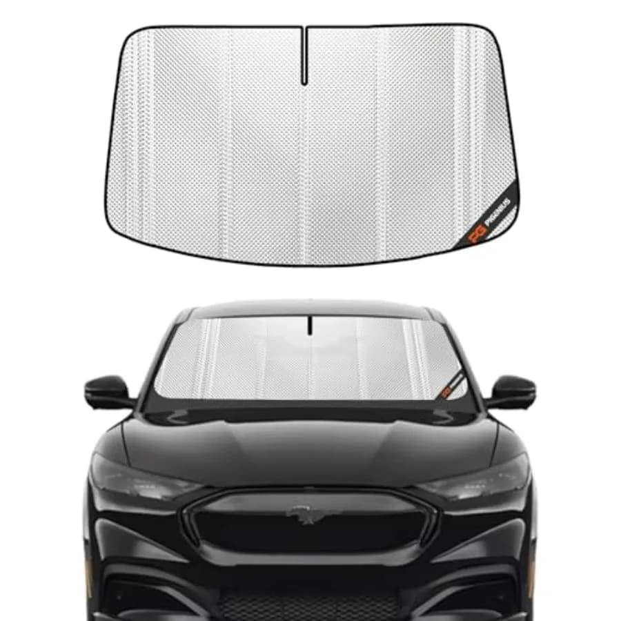 Parasole per Parabrezza Mustang Mach-E 2021-2025, Copertura Completa per Specchietto Retrovisore in Nero per Protezione Totale