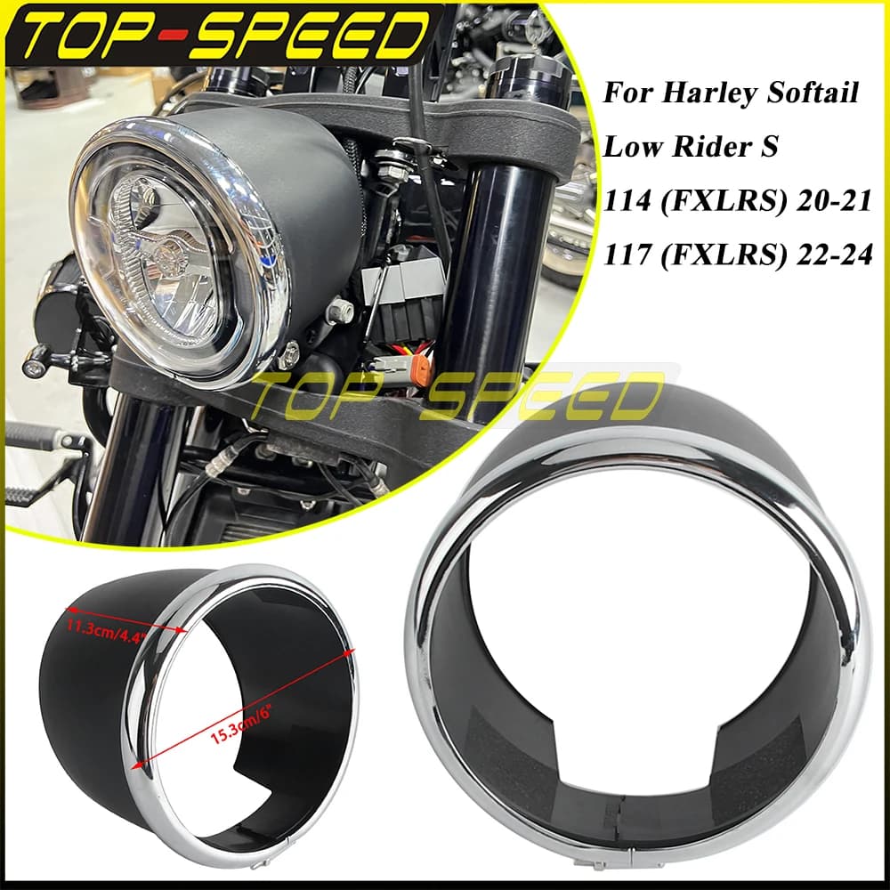 For Harley FXLRS Low Rider S 114 117 2020-2024 Motorcycle Headlight Bezel Trim Ring Head Light Shroud Fairing Mount Accessories