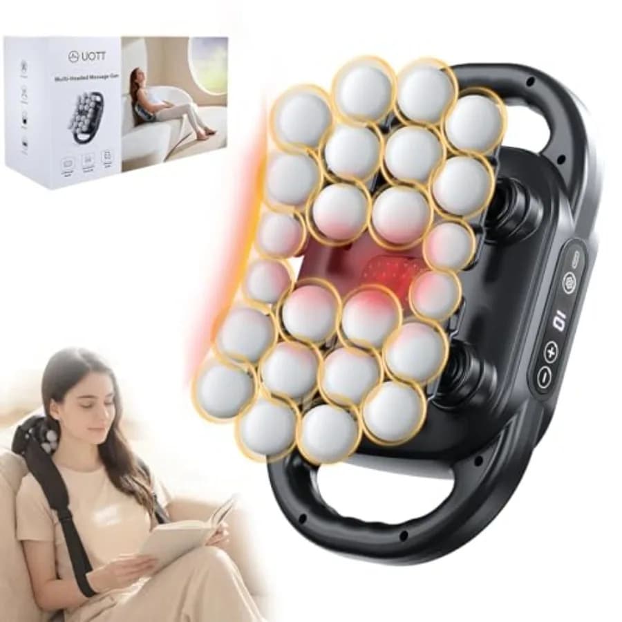 24 Head Massage Gun Deep Tissue Self Massager for Neck and Back with 9 Modes 9 Levels Quiet Handheld Multi Head Percussion Musc