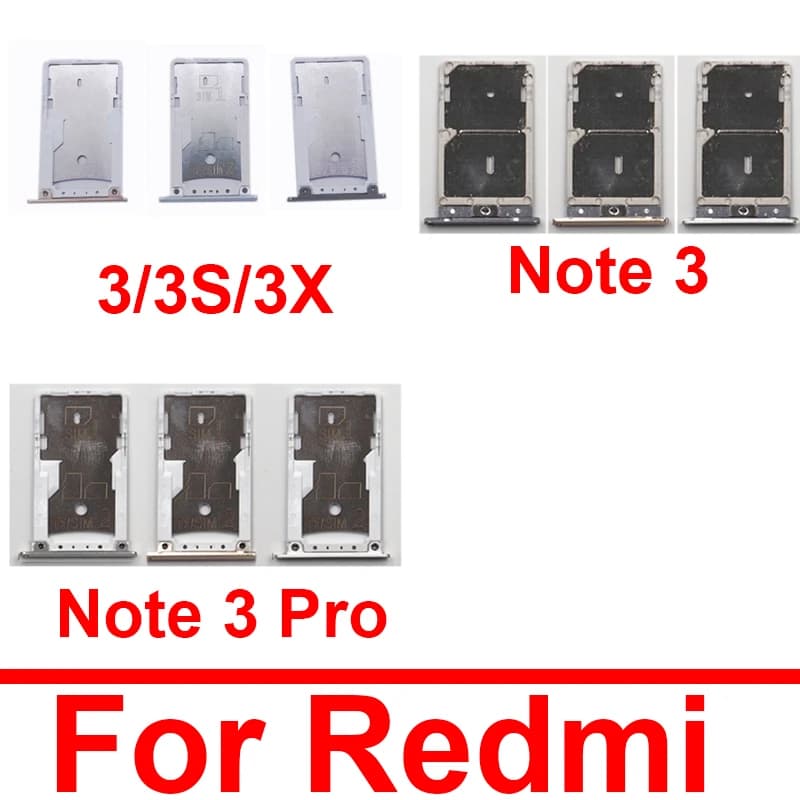 Supporto del vassoio della scheda SIM per Xiaomi Redmi Note 3 3s 3x Pro Lettore Sim Adattatori per slot per schede Presa per scheda Parti di riparazione di ricambio