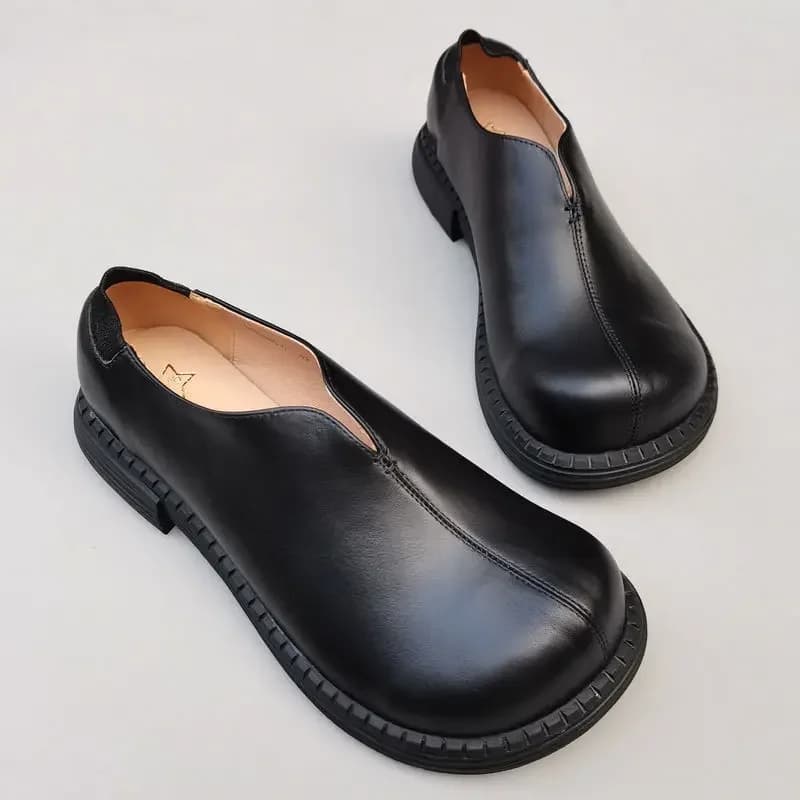 Careaymade-Moccasins in real leather Men's shoes Round Toe Slip On Flats Hand-made men's shoes in breathable solid color resistant to wear