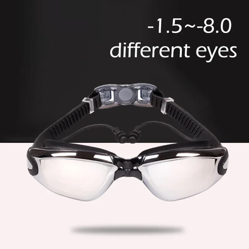 From -1.5 To -8.0 Adult Miopia Silicone HD Electrolytic Anti Fog Swimwear Occhiali Customized Different Grades for Eye Left Right
