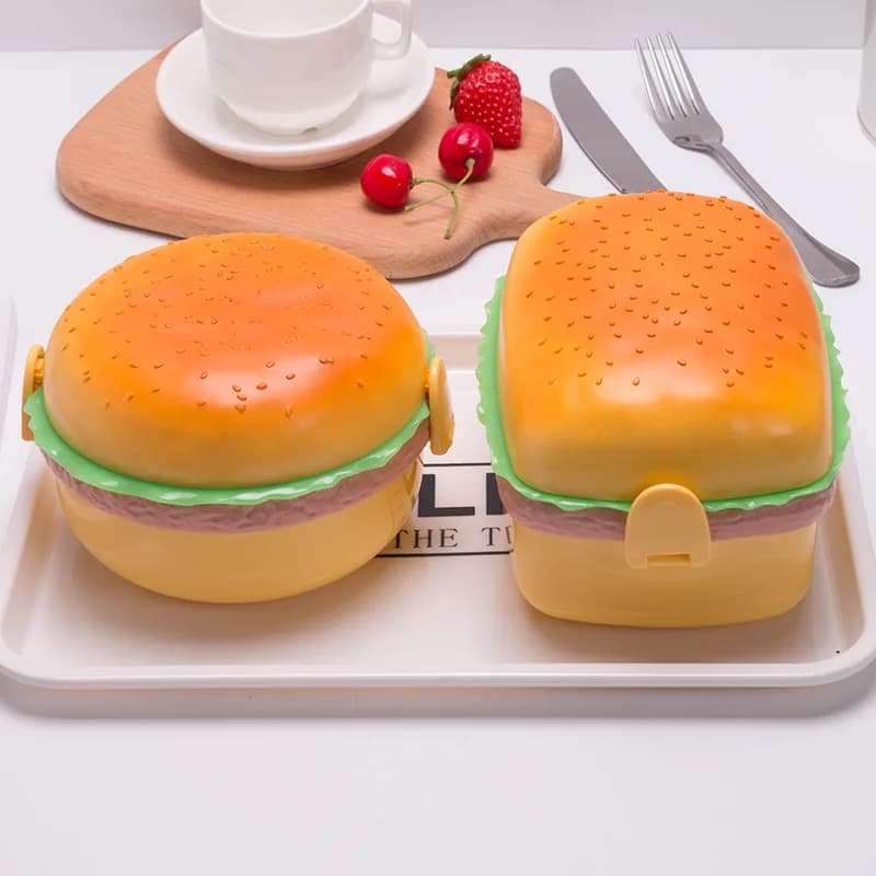 New-Hamburger Lunch Box Kid Bento Box Food Container Creative Burger Lunch Box