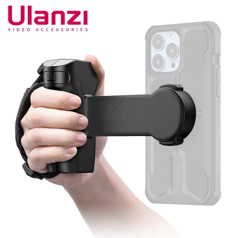 Ulanzi O-Lock MagSafe Stabilizer for iPhone Android Smartphone Bluetooth Selfie Handle Grip Photo with Cold Shoe 1/4 Screw Holes