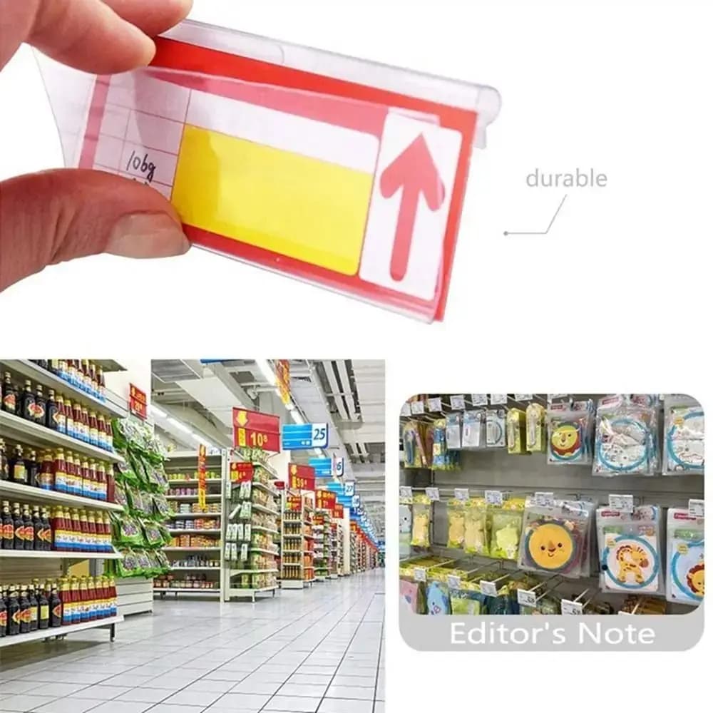 Portaetichette trasparenti per prezzi, etichette per prodotti, etichette per supermercati, display in PVC, facili da inserire