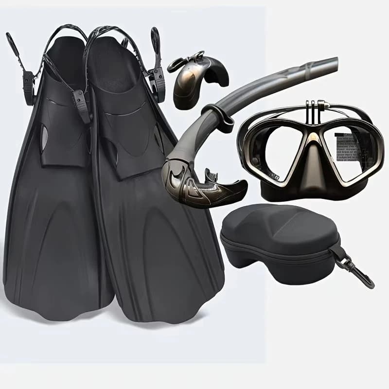 Attrezzatura Subacquea all'Ingrosso, Pinne Professionali per Snorkeling, Maschera Subacquea con Tubo di Respirazione, Set Snorkel con Scatola Portaoggetti, Occhialini da Immersione