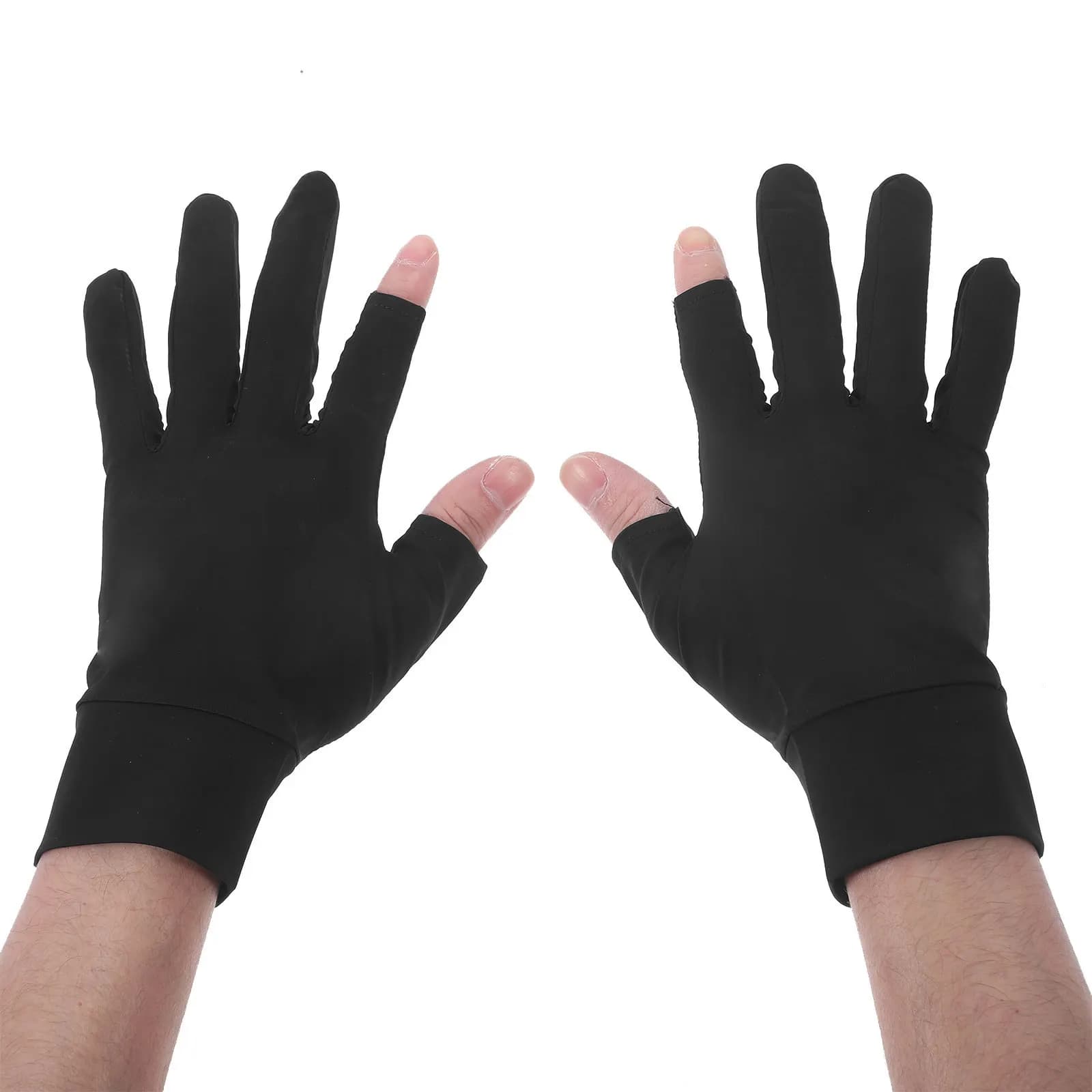 1 paio di guanti traspiranti protettivi dal sole, ergonomici, a mezze dita, resistenti all'usura, per equitazione, fitness, pesca