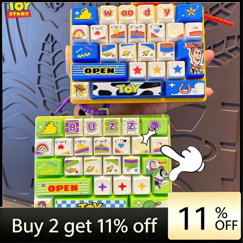 Toy Story 5 Woody Bag Charm Mini Keyboard Keycap Buzz Lightyear Design Portable Finger Press Stress Relief Toy Funny Gifts
