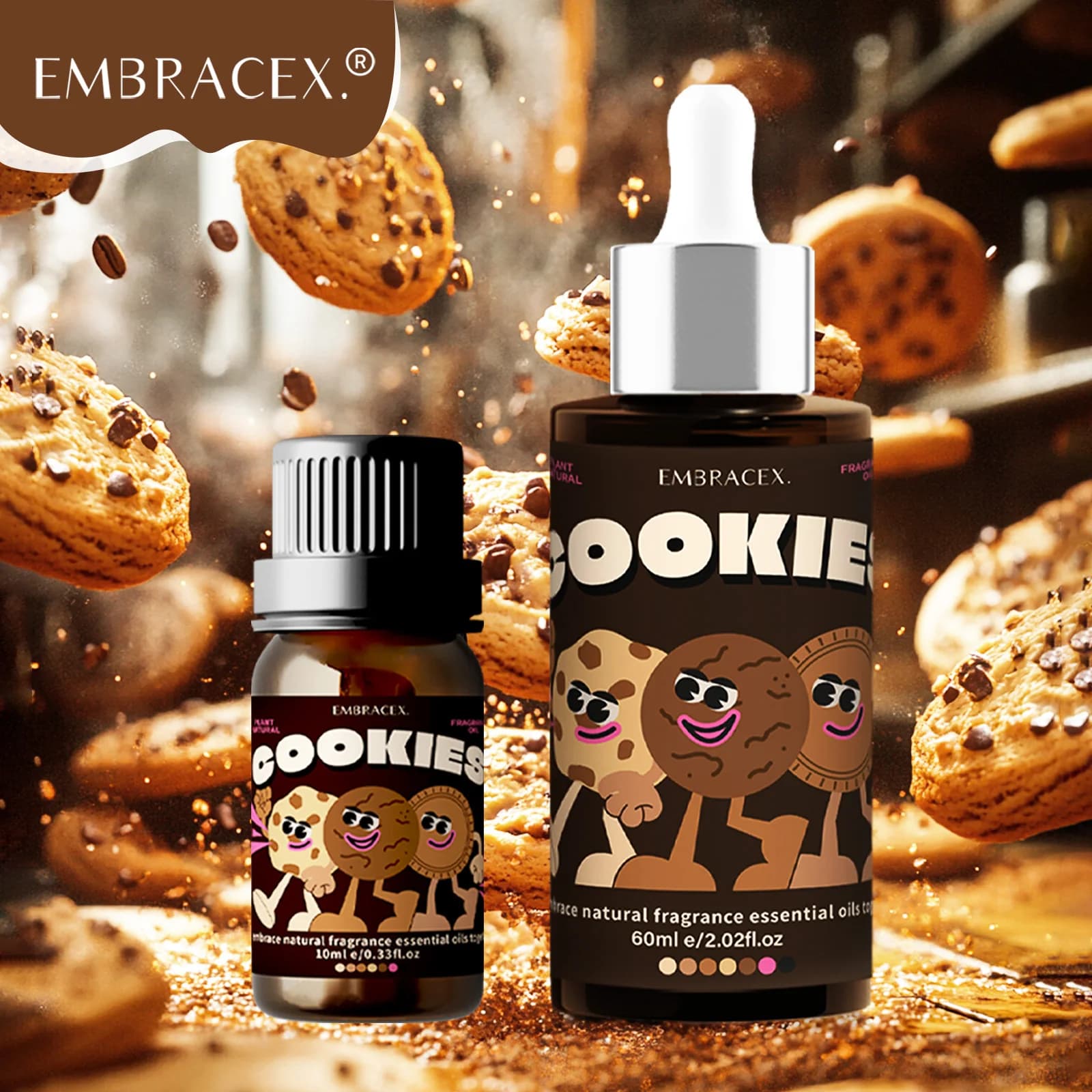 10ml 60ml Oli Essenziali Biscotti Fragranza Profumo Aromaterapia Oli Essenziali Gourmand Profumo Auto Aromaterapia Regalo