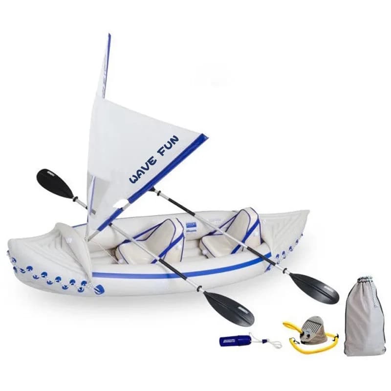 Inflatable canoe with downwind sail with paddle pump kayak thickened wear-resistant snorkeling